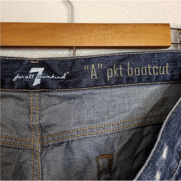 7 For All Mankind A Pkt Boot Cut Distressed Jeans - Picture 11 of 13
